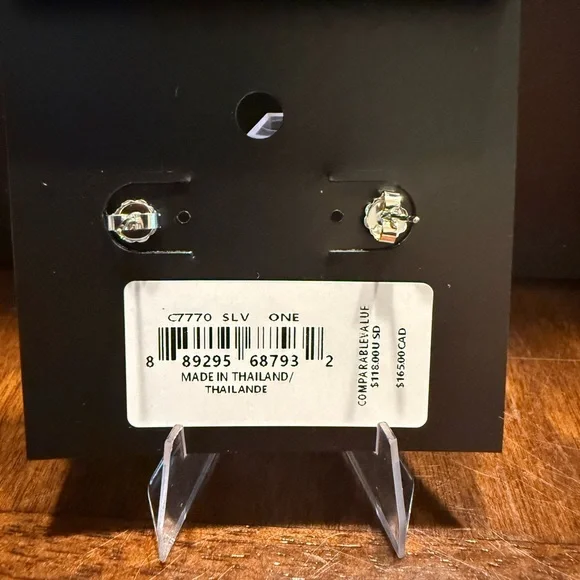 Coach Signature Enamel Huggie Earrings in Silver/Bright Blue, style number C7770 - Picture 2 of 3